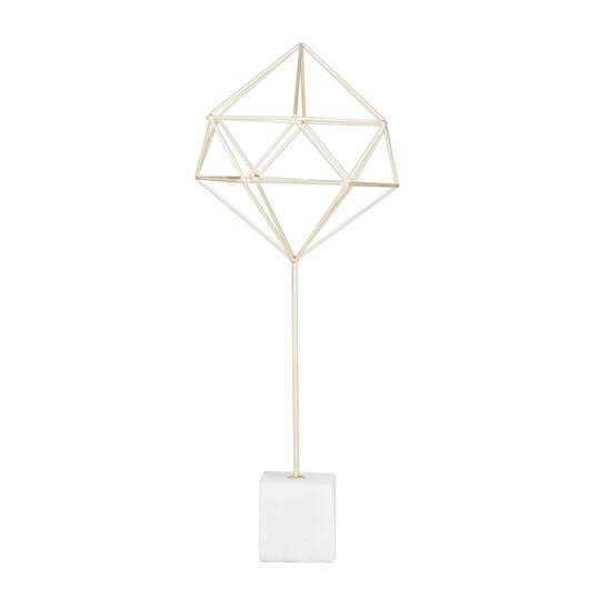 CosmoLiving by Cosmopolitan Gold Marble Contemporary Sculpture